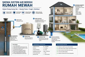 Sistem Pompa Sumur Bor untuk Rumah Mewah & Villa